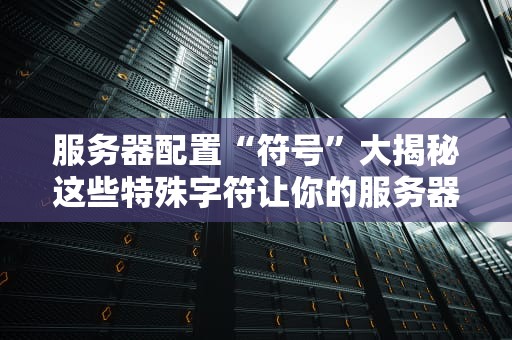 服务器配置“符号”大揭秘这些特殊字符让你的服务器更强大！