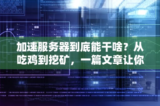 加速服务器到底能干啥？从吃鸡到挖矿，一篇文章让你秒懂！