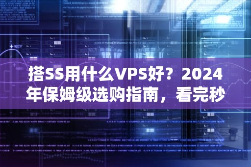 搭SS用什么VPS好？2024年保姆级选购指南，看完秒变老司机！