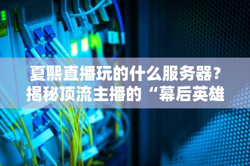 夏熙直播玩的什么服务器？揭秘顶流主播的“幕后英雄”