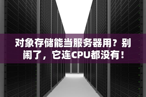 对象存储能当服务器用？别闹了，它连CPU都没有！