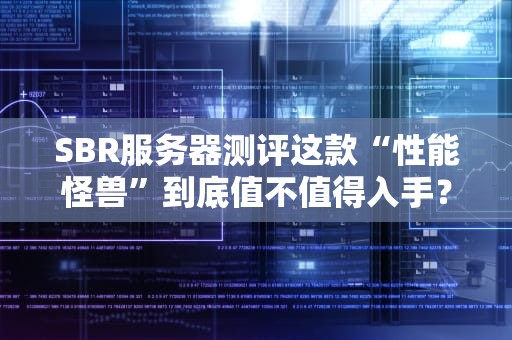 SBR服务器测评这款“性能怪兽”到底值不值得入手？