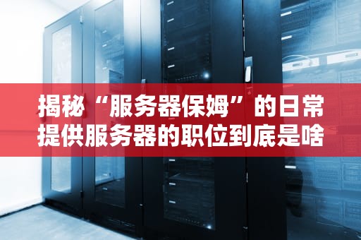 揭秘“服务器保姆”的日常提供服务器的职位到底是啥？运维工程师的快乐与秃头
