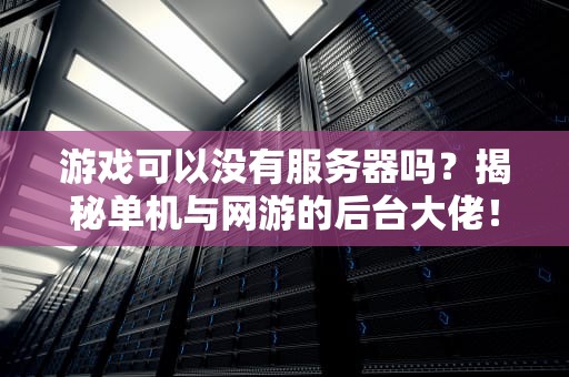 游戏可以没有服务器吗？揭秘单机与网游的后台大佬！
