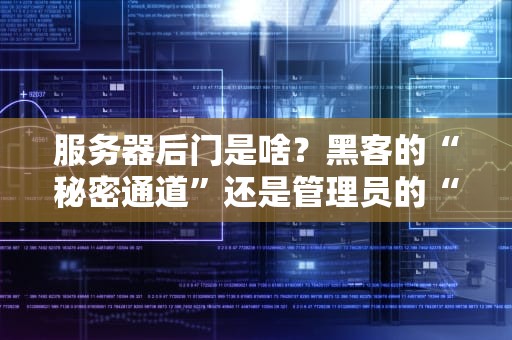 服务器后门是啥？黑客的“秘密通道”还是管理员的“后悔药”？专业解析+防范指南！