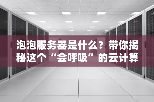 泡泡服务器是什么？带你揭秘这个“会呼吸”的云计算黑科技！