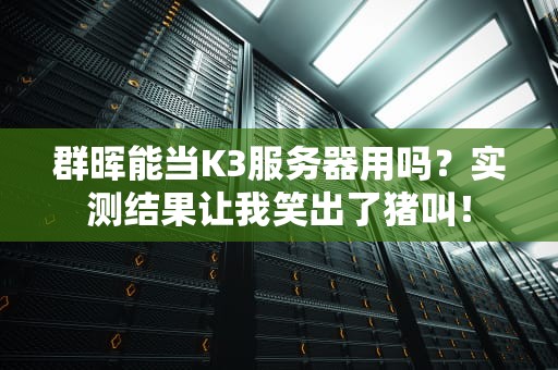群晖能当K3服务器用吗？实测结果让我笑出了猪叫！