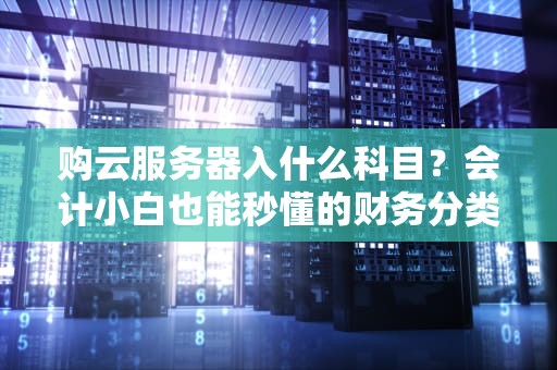 购云服务器入什么科目？会计小白也能秒懂的财务分类指南！