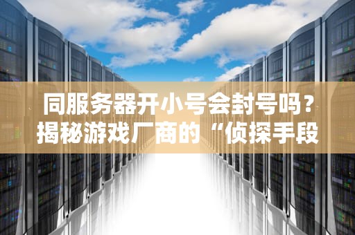 同服务器开小号会封号吗？揭秘游戏厂商的“侦探手段”与防封指南！