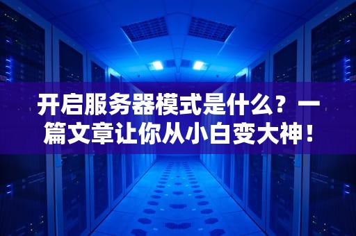 开启服务器模式是什么？一篇文章让你从小白变大神！