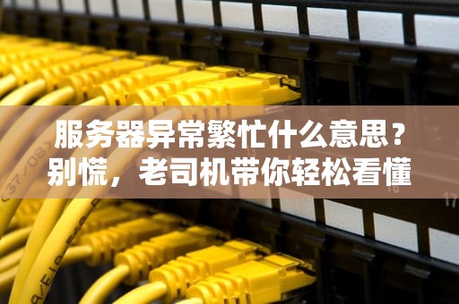 服务器异常繁忙什么意思？别慌，老司机带你轻松看懂！