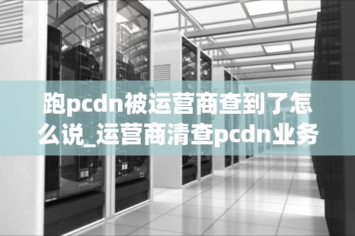 跑pcdn被运营商查到了怎么说_运营商清查pcdn业务_跑P2P CDN被运营商查到了怎么办？