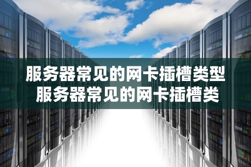 服务器常见的网卡插槽类型 服务器常见的网卡插槽类型有哪些