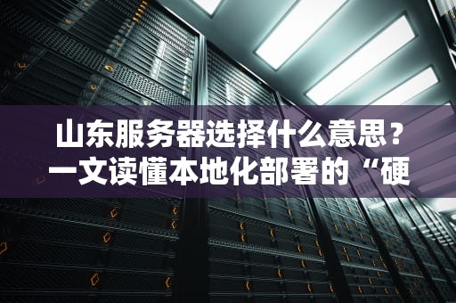 山东服务器选择什么意思？一文读懂本地化部署的“硬核”优势！