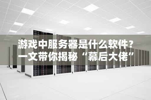 游戏中服务器是什么软件？一文带你揭秘“幕后大佬”的硬核日常！