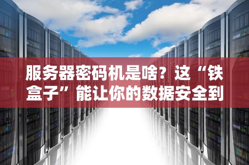 服务器密码机是啥？这“铁盒子”能让你的数据安全到连黑客都哭晕！