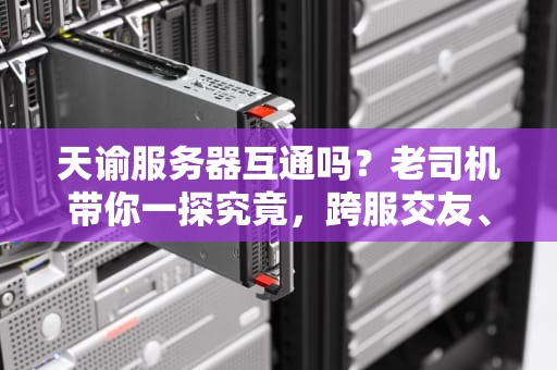 天谕服务器互通吗？老司机带你一探究竟，跨服交友、搬砖全攻略！