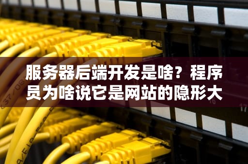 服务器后端开发是啥？程序员为啥说它是网站的隐形大佬？