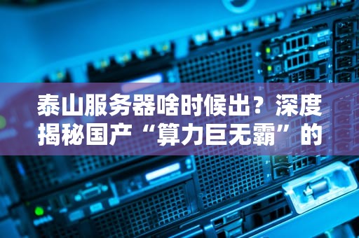 泰山服务器啥时候出？深度揭秘国产“算力巨无霸”的诞生内幕！