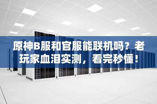 原神B服和官服能联机吗？老玩家血泪实测，看完秒懂！