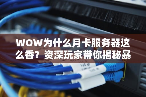 WOW为什么月卡服务器这么香？资深玩家带你揭秘暴雪的“钞能力”套路！