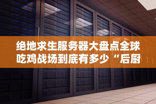 绝地求生服务器大盘点全球吃鸡战场到底有多少“后厨”？