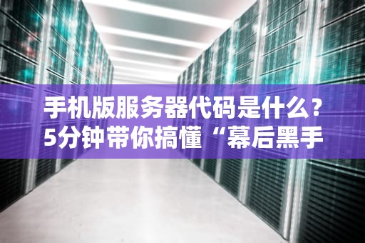 手机版服务器代码是什么？5分钟带你搞懂“幕后黑手”的骚操作！