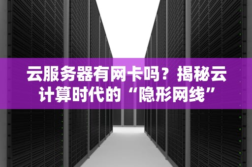 云服务器有网卡吗？揭秘云计算时代的“隐形网线”
