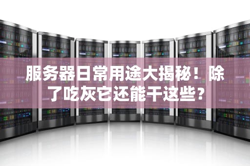 服务器日常用途大揭秘！除了吃灰它还能干这些？