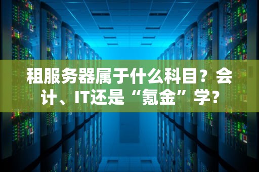 租服务器属于什么科目？会计、IT还是“氪金”学？