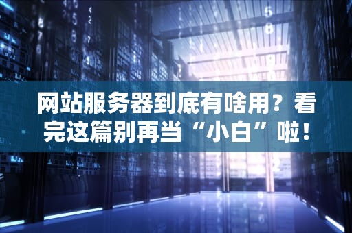 网站服务器到底有啥用？看完这篇别再当“小白”啦！