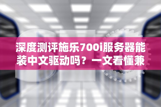 深度测评施乐700i服务器能装中文驱动吗？一文看懂兼容性与安装指南！