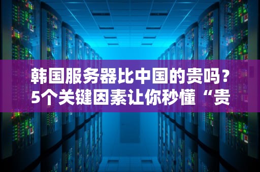 韩国服务器比中国的贵吗？5个关键因素让你秒懂“贵”在哪！