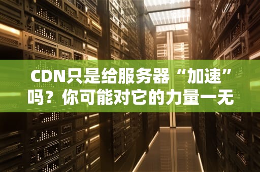 CDN只是给服务器“加速”吗？你可能对它的力量一无所知！