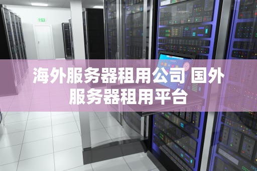海外服务器租用公司 国外服务器租用平台