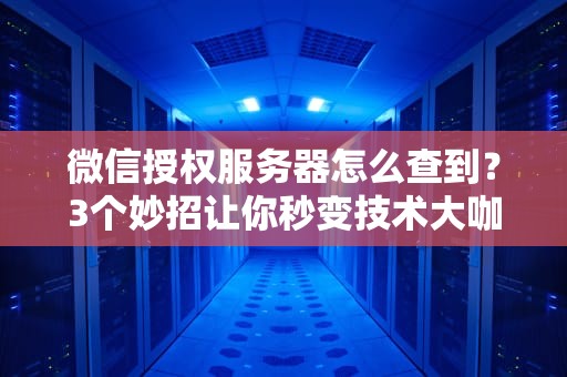 微信授权服务器怎么查到？3个妙招让你秒变技术大咖！