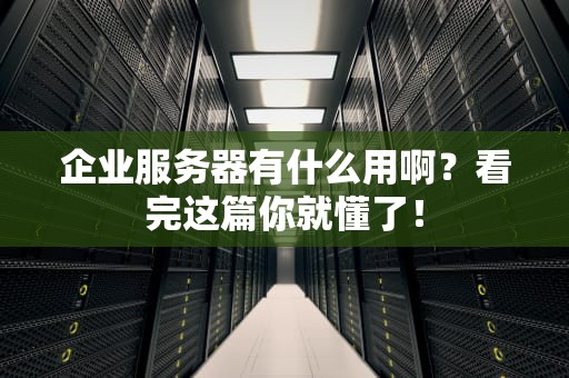 企业服务器有什么用啊？看完这篇你就懂了！