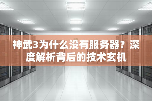 神武3为什么没有服务器？深度解析背后的技术玄机