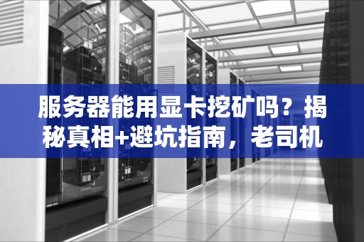 服务器能用显卡挖矿吗？揭秘真相+避坑指南，老司机带你飙车！