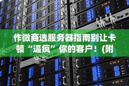 作微商选服务器指南别让卡顿“逼疯”你的客户！(附专业测评+避坑指南)