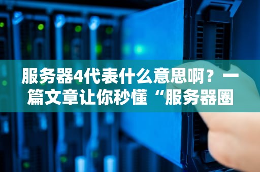 服务器4代表什么意思啊？一篇文章让你秒懂“服务器圈黑话”！