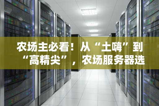 农场主必看！从“土嗨”到“高精尖”，农场服务器选购全攻略