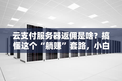 云支付服务器返佣是啥？搞懂这个“躺赚”套路，小白也能变大神！