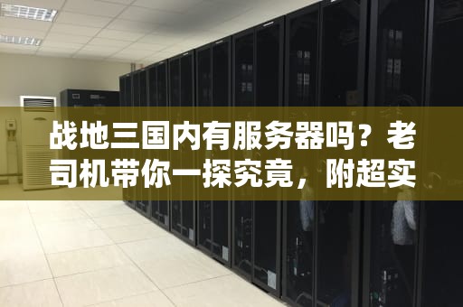 战地三国内有服务器吗？老司机带你一探究竟，附超实用联机攻略！