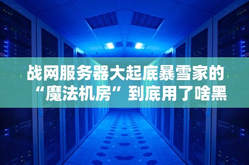 战网服务器大起底暴雪家的“魔法机房”到底用了啥黑科技？