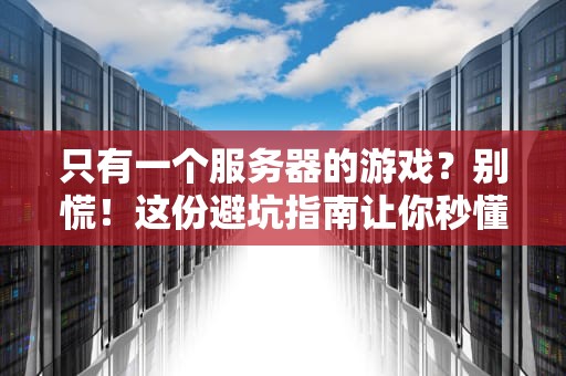 只有一个服务器的游戏？别慌！这份避坑指南让你秒懂单服游戏优劣