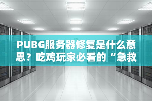 PUBG服务器修复是什么意思？吃鸡玩家必看的“急救指南”！