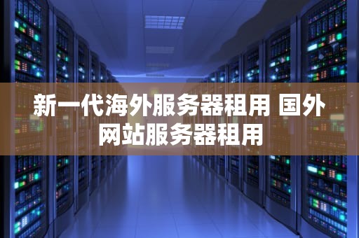 新一代海外服务器租用 国外网站服务器租用