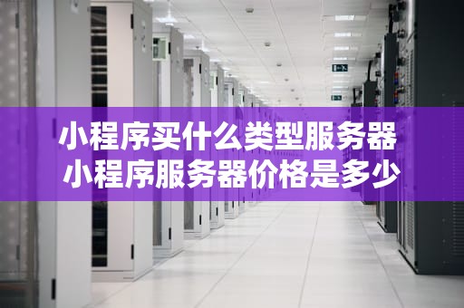 小程序买什么类型服务器 小程序服务器价格是多少