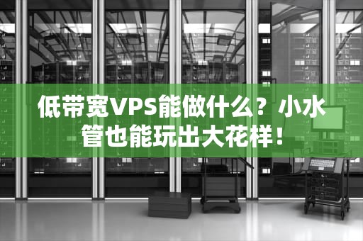 低带宽VPS能做什么？小水管也能玩出大花样！